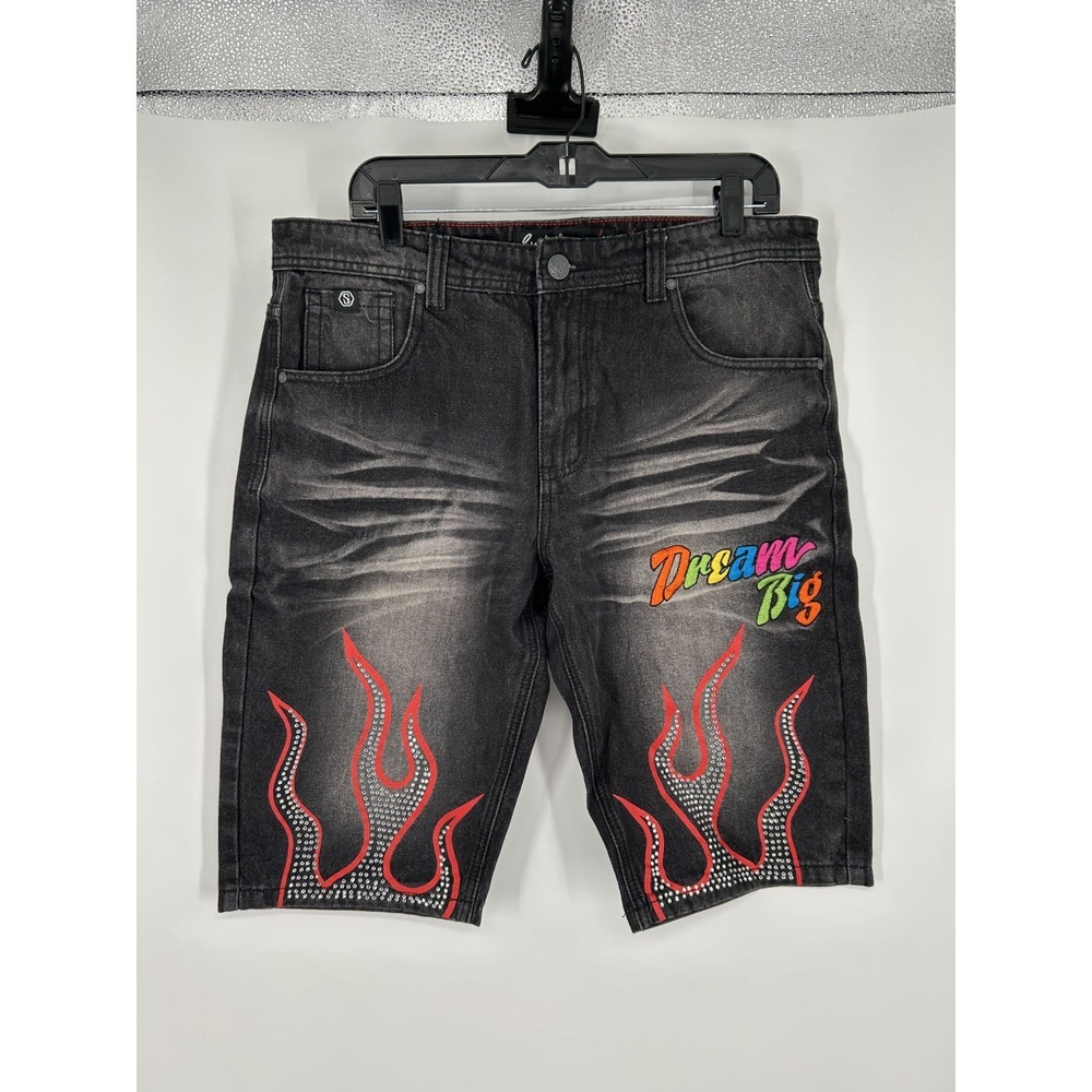 Switch Remarkable Denim Shorts Jorts Embroidered Dream Big Graphic Vintage‎ Y2K